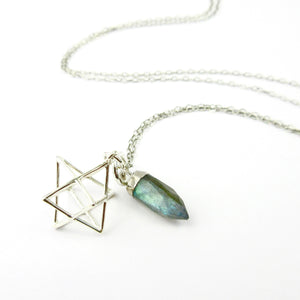 Merkaba and Labradorite Gemstone Necklace
