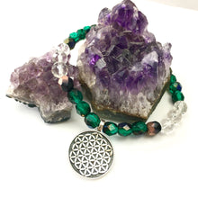 Flower of Life Stacking Bracelet- Emerald